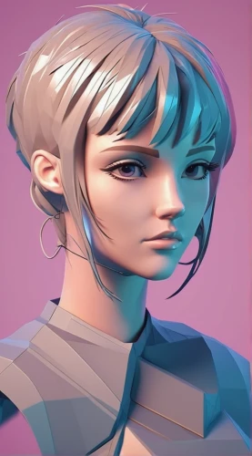 vector girl,cosmetic,portrait background,low poly,twitch icon,digital painting,3d model,custom portrait,tumblr icon,stylized,low-poly,gradient mesh,color is changable in ps,geometric ai file,tiktok icon,bot icon,vector art,material test,edit icon,violet head elf,Unique,3D,Low Poly