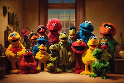 sesame street,the muppets,puppets,puppet theatre,jury,muppet,ernie and bert,big band,artists of stars,crying birds,family reunion,audience,singers,family portrait,family gathering,chicken run,philharmonic orchestra,caper family,bird bird kingdom,the conference,Conceptual Art,Daily,Daily 12
