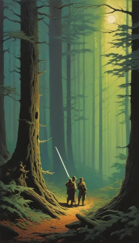 forest workers,sci fiction illustration,the forests,lightsaber,the forest,guards of the canyon,hunting scene,the woods,forest walk,game illustration,monks,old-growth forest,pine forest,druid grove,spruce forest,cg artwork,concept art,forests,forest path,forest,Art,Classical Oil Painting,Classical Oil Painting 14