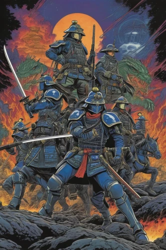 samurai,swordsmen,shield infantry,dragon slayers,storm troops,samurai fighter,knights,knight festival,lancers,cool woodblock images,heroic fantasy,patrols,guards of the canyon,rising sun,swordsman,cavalry,swords,shinobi,warriors,knight armor,Illustration,Black and White,Black and White 06