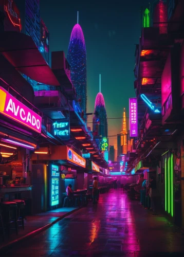 neon arrows,colorful city,neon lights,neon sign,cyberpunk,neon light,neon drinks,neon cocktails,neon,dubai,neon coffee,80s,80's design,fantasy city,colored lights,neon candies,retro diner,neon ghosts,bangkok,cityscape,Conceptual Art,Sci-Fi,Sci-Fi 26