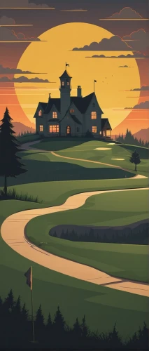 golf course background,golf landscape,sunset over the golf course,the old course,house silhouette,old course,the golfcourse,houses silhouette,pitch and putt,devil's golf course,golf resort,golfcourse,the golf valley,dusk background,golf course,golf hotel,grand national golf course,spyglass,golf courses,river pines,Illustration,Vector,Vector 05