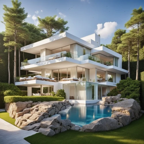 modern house,pool house,3d rendering,modern architecture,luxury property,luxury home,beautiful home,holiday villa,dunes house,tropical house,house by the water,luxury real estate,cubic house,render,futuristic architecture,landscape design sydney,summer house,villa,smart house,modern style,Photography,General,Realistic