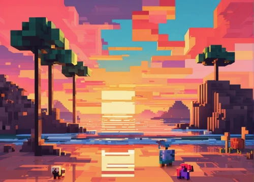 pixel art,coast sunset,pixel cells,pixels,retro styled,sunset,pixel cube,pixel,low poly,low-poly,dusk,sunset glow,retro background,sunset beach,futuristic landscape,8bit,game art,dusk background,facebook pixel,pixelgrafic,Unique,Pixel,Pixel 03