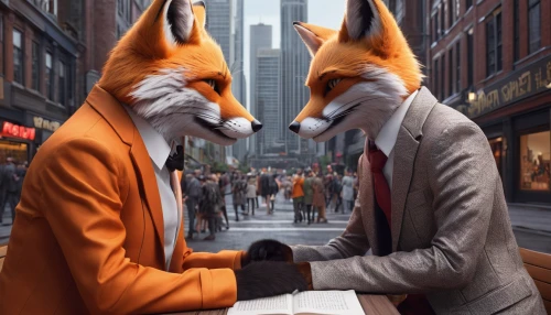 foxes,conversation,talking,fox and hare,fox hunting,business meeting,a meeting,exchange of ideas,chatting,businessmen,business men,suits,fox,orange robes,romantic meeting,business icons,fox stacked animals,city ​​portrait,vulpes vulpes,photomanipulation,Photography,Artistic Photography,Artistic Photography 11