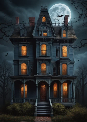 the haunted house,witch house,witch's house,haunted house,creepy house,ghost castle,house silhouette,haunted castle,victorian house,halloween and horror,lonely house,doll's house,halloween poster,apartment house,halloween illustration,haunted,two story house,doll house,halloween scene,halloween background,Illustration,Realistic Fantasy,Realistic Fantasy 26