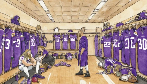 locker,sports uniform,sports wall,changing room,changing rooms,uniforms,women's basketball,girls basketball team,girls basketball,wall,woman's basketball,volleyball team,football gear,field house,sports jersey,women's lacrosse,football team,basketball,eight-man football,dressing room,Illustration,Paper based,Paper Based 22