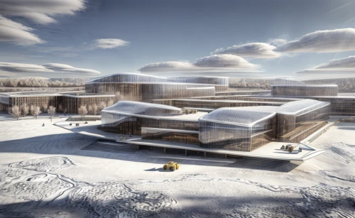 ski facility,ski resort,cube stilt houses,solar cell base,olympia ski stadium,snowhotel,snow roof,winter house,3d rendering,snow house,laax,cubic house,archidaily,dunes house,ski station,school design,eco-construction,timber house,render,snow landscape