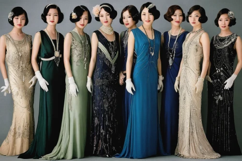 bridal party dress,twenties women,wedding dresses,evening dress,formal wear,bridal clothing,downton abbey,dress shop,women's closet,women's clothing,wedding dress train,roaring twenties,fashion dolls,mannequins,women fashion,debutante,dresses,vesper,miss vietnam,twenties of the twentieth century,Illustration,Japanese style,Japanese Style 17