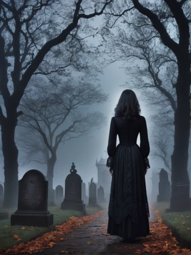 of mourning,dance of death,burial ground,gothic woman,life after death,graveyard,mourning,halloween and horror,tombstones,dark gothic mood,grave stones,old graveyard,cemetary,grim reaper,gothic portrait,dark art,gothic,cemetery,gravestones,forest cemetery,Illustration,Realistic Fantasy,Realistic Fantasy 05