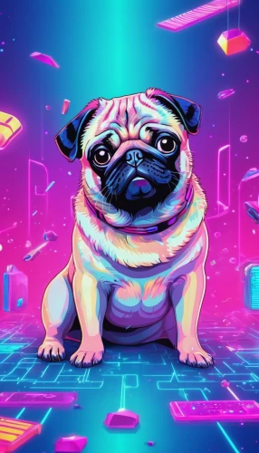 pug,vector illustration,disco,dog illustration,bulldog,vector art,pink vector,digiart,80s,80's design,pink background,spotify icon,retro background,game illustration,bandana background,smaland hound,digital background,digital illustration,the french bulldog,doo,Conceptual Art,Sci-Fi,Sci-Fi 28