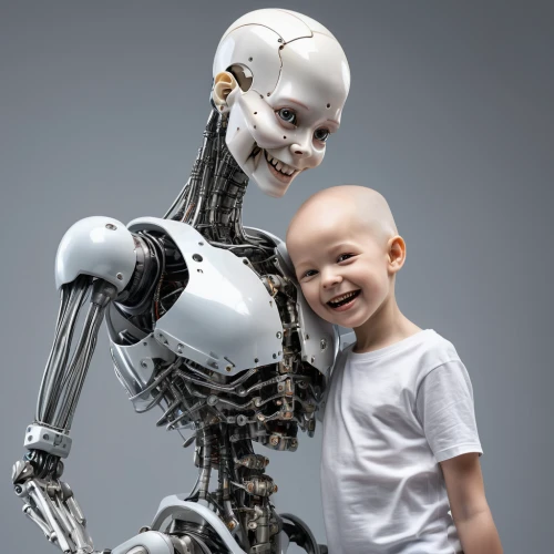 endoskeleton,artificial intelligence,robotics,humanoid,machine learning,prosthetics,chatbot,bot,chat bot,robots,prosthetic,human,father with child,social bot,metal implants,robot,old human,ai,cybernetics,soft robot