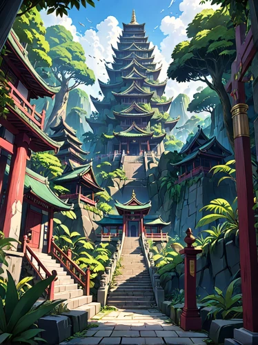 chinese temple,japanese shrine,asian architecture,pagoda,tsukemono,ancient city,hanging temple,chinese background,oriental,roof landscape,tigers nest,ancient buildings,japanese background,bamboo forest,stone pagoda,淡島神社,bird kingdom,shrine,buddhist temple,forbidden palace,Anime,Anime,General