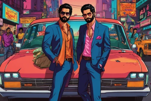 capital cities,businessmen,business men,80s,business icons,neon cocktails,harlem,gentleman icons,shopping icons,oddcouple,pedestrians,retro background,gangstar,80's design,would a background,superfruit,neon arrows,bombay,background image,neon colors,Illustration,Vector,Vector 19