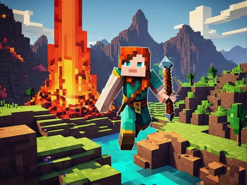 ravine,minecraft,chasm,3d render,render,elphi,merida,fire background,action-adventure game,miner,3d rendered,elven,edit icon,adventurer,tileable,asterales,cinema 4d,aaa,ixia,pickaxe,Unique,Pixel,Pixel 03