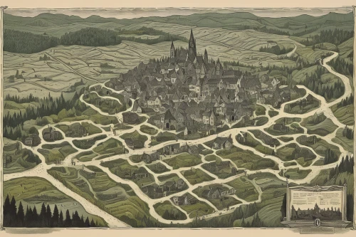 cartography,landscape plan,escher village,cool woodblock images,town planning,castle of the corvin,hogwarts,fantasy city,aerial landscape,labyrinth,ancient city,knight village,new castle,northrend,map icon,knight's castle,medieval town,massif,bird's-eye view,terrain,Photography,Documentary Photography,Documentary Photography 12
