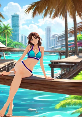 summer background,miku maekawa,beach background,honolulu,mikuru asahina,haruhi suzumiya sos brigade,sanya,llenn,mai tai,one-piece swimsuit,himuto,miami,honmei choco,aloha,summer swimsuit,maimi fl,waikiki beach,swimsuit,maya,world digital painting,Common,Common,Japanese Manga