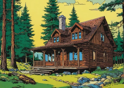 log home,log cabin,the cabin in the mountains,summer cottage,house in the forest,cottage,small cabin,cabin,timber house,house in the mountains,little house,wooden house,chalet,house in mountains,holiday home,country cottage,house purchase,lodge,mountain hut,summer house,Illustration,American Style,American Style 14