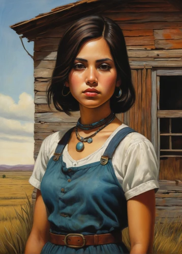 girl with bread-and-butter,woman of straw,american indian,girl in a historic way,girl with cloth,american frontier,young girl,the american indian,countrygirl,young woman,southwestern,prairie,girl portrait,montana,john day,portrait of a girl,amarillo,oklahoma,adelita,girl with gun,Illustration,Realistic Fantasy,Realistic Fantasy 34