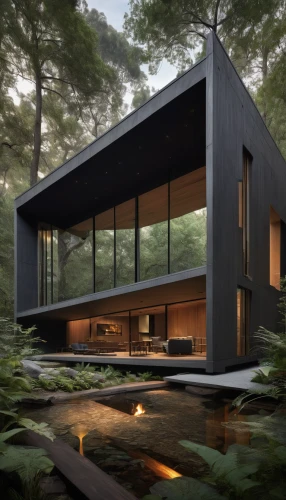 house in the forest,modern house,cube house,modern architecture,timber house,cubic house,dunes house,mid century house,japanese architecture,house in the mountains,frame house,corten steel,archidaily,house in mountains,wooden house,futuristic architecture,eco-construction,smart house,inverted cottage,folding roof,Illustration,Realistic Fantasy,Realistic Fantasy 22