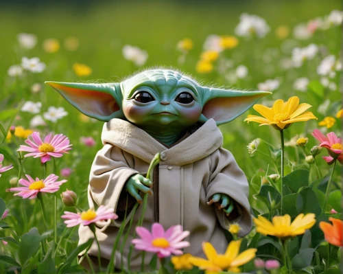 yoda,jedi,flower background,spring background,picking flowers,princess leia,starflower,yogi,springtime background,starwars,wood daisy background,aaa,on a wild flower,field of flowers,wicket,magic star flower,halm of grass,novruz,flower girl,in the tall grass,Art,Classical Oil Painting,Classical Oil Painting 33