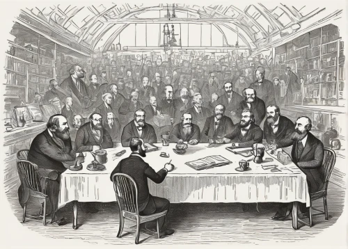 the conference,lithograph,board room,round table,hand-drawn illustration,dinner party,xix century,academic conference,market introduction,apéritif,the victorian era,aviary,fraternity,breakfast on board of the iron,holy supper,long table,victorian table and chairs,conference,july 1888,group of people,Illustration,Retro,Retro 22