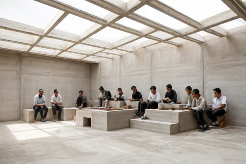 lecture room,archidaily,lecture hall,school of athens,chrysanthemum exhibition,meeting room,soumaya museum,concrete ceiling,gallery,conference room,examination room,art gallery,white room,men sitting,board room,mortuary temple,seating area,school design,modern office,class room