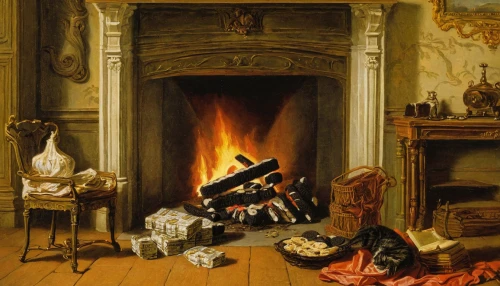 fireplace,fireplaces,fire place,christmas fireplace,wood-burning stove,fire in fireplace,log fire,mantle,mantel,stove,domestic heating,fireside,gas stove,warming,partiture,parlour,november fire,warmth,sitting room,hearth,Art,Classical Oil Painting,Classical Oil Painting 36