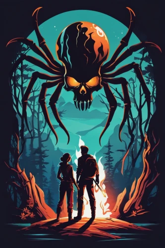 game illustration,halloween poster,tarantula,game art,arachnophobia,sci fiction illustration,the thing,stag beetles,forest workers,couple silhouette,spiders,vector illustration,halloween illustration,black crab,walking spider,adventure game,arachnid,funnel web spider,harvestman,halloween silhouettes,Unique,Design,Logo Design