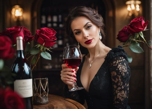rose wine,romantic portrait,romantic rose,romantic look,with roses,red wine,a glass of wine,wine diamond,red rose,scent of roses,man in red dress,glass of wine,red roses,rose arrangement,dry rose,wine,wine raspberry,lady in red,romantic night,french valentine,Photography,General,Fantasy