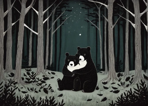 pandabear,black bears,bear guardian,panda bear,forest animal,ursa,american black bear,bear,forest animals,ursa major,woodland animals,little bear,forest dark,book illustration,black forest,panda,cuddling bear,bear bow,sleeping bear,white bear,Illustration,Abstract Fantasy,Abstract Fantasy 05