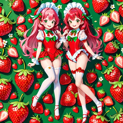 strawberries,strawberry,heart cherries,red strawberry,strawberry tree,strawberry roll,strawberry juice,strawberry jam,strawberry pie,cherries,mock strawberry,sweet cherries,strawberry dessert,virginia strawberry,strawberrycake,rowanberries,strawberry tart,watermelon background,salad of strawberries,many berries,Anime,Anime,General