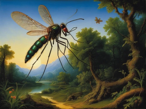 artificial fly,cicada,dragonflies and damseflies,flying insect,gonepteryx cleopatra,mayflies,insects,entomology,firefly,dolichopodidae,insect,flower fly,dragon-fly,black fly,housefly,halictidae,cuckoo wasps,banded demoiselle,chelydridae,field wasp,Art,Classical Oil Painting,Classical Oil Painting 16