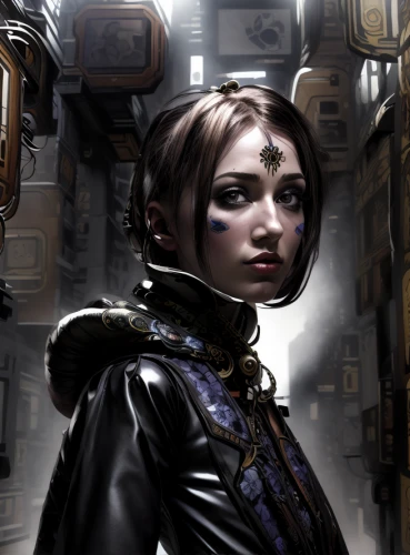 sci fiction illustration,steampunk,cybernetics,sci fi,scifi,cyberpunk,shepard,fantasy portrait,sci - fi,sci-fi,biomechanical,callisto,science fiction,valerian,cg artwork,world digital painting,cyborg,gara,heroic fantasy,humanoid