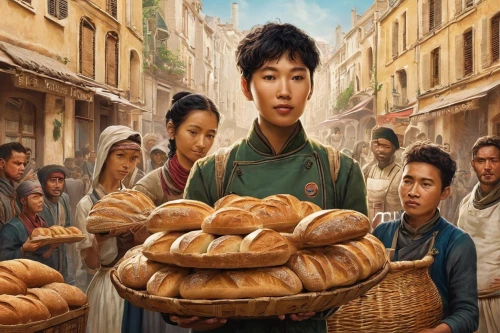 girl with bread-and-butter,fresh bread,vietnamese woman,pandesal,woman holding pie,vietnam's,azerbaijan azn,challah,pan dulce,pan-bagnat,pane,vietnam,bread spread,bakpia,farmers bread,börek,bread wheat,breadbasket,baking bread,bread basket,Conceptual Art,Daily,Daily 03
