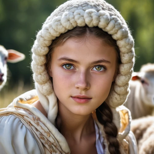 east-european shepherd,sheep portrait,lapponian herder,wool sheep,goatherd,sheep wool,the sheep,young girl,sheep knitting,shepherd,girl in a historic way,good shepherd,the good shepherd,milkmaid,wool,ruminants,knitting wool,shepherds,germanic tribes,girl with bread-and-butter,Photography,General,Realistic