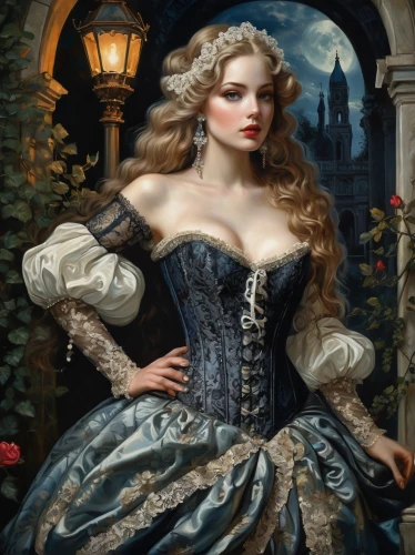 victorian lady,romantic portrait,gothic portrait,fantasy portrait,cinderella,bodice,lady of the night,fantasy art,ball gown,fantasy woman,fairy tale character,mystical portrait of a girl,portrait of a girl,fantasy picture,a charming woman,overskirt,victorian style,young woman,decorative figure,jessamine,Art,Classical Oil Painting,Classical Oil Painting 01