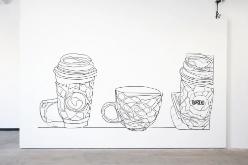 coffee cups,printed mugs,paper cups,disposable cups,coffee tea illustration,coffee mugs,coffee tumbler,paint cans,camera drawing,cups,coffee tea drawing,plastic cups,paper cup,mason jars,coffee cup,line drawing,container drums,stacked cups,beverage cans,wall sticker,Conceptual Art,Graffiti Art,Graffiti Art 11