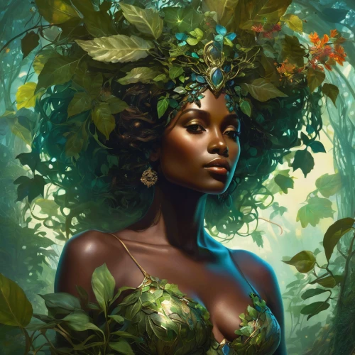 dryad,flora,poison ivy,girl in a wreath,fantasy portrait,mother earth,tree crown,mother nature,tropical greens,natura,rwanda,mystical portrait of a girl,tiana,anahata,background ivy,ivy,linden blossom,dominica,tropical bloom,garden of eden,Conceptual Art,Fantasy,Fantasy 05