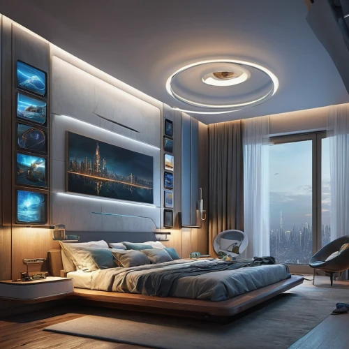 modern room,penthouse apartment,sky apartment,sleeping room,great room,modern decor,smart home,home automation,interior modern design,room divider,interior design,smart house,contemporary decor,3d rendering,sky space concept,ceiling lighting,interior decoration,modern living room,bedroom,smarthome,Illustration,Realistic Fantasy,Realistic Fantasy 28