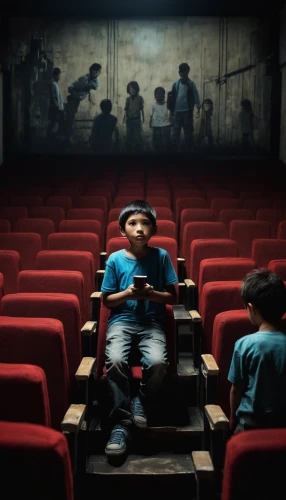 empty theater,cinema seat,conceptual photography,movie theater,cinema,theater,photographing children,photo manipulation,movie theatre,audience,lonely child,child is sitting,film industry,digital cinema,exclusion,children of war,theater of war,national cuban theatre,theatre,silent screen,Conceptual Art,Graffiti Art,Graffiti Art 04