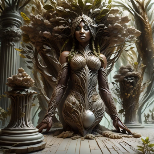 dryad,fantasy portrait,fantasy art,the enchantress,fantasy woman,artemisia,medusa,fantasy picture,faery,wood elf,faerie,fae,flora,harpy,rapunzel,priestess,background ivy,medusa gorgon,sorceress,elven