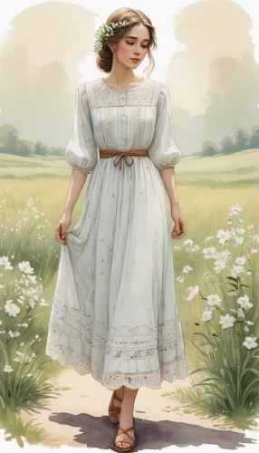 jessamine,country dress,milkmaid,bridal clothing,jane austen,girl in a long dress,the girl in nightie,vintage dress,girl picking flowers,wedding dresses,women's clothing,crinoline,wedding dress,mayweed,laundress,wedding gown,women clothes,overskirt,vintage angel,marguerite,Conceptual Art,Daily,Daily 01