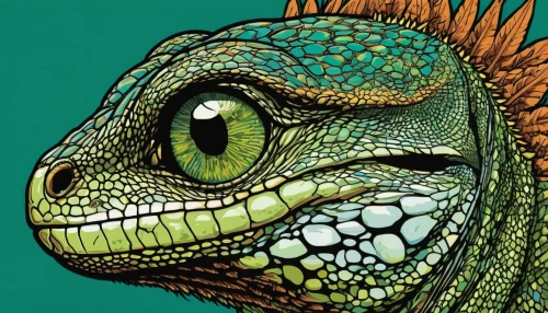 green iguana,iguana,ring-tailed iguana,iguanidae,caiman lizard,saurian,emerald lizard,green lizard,cyclura nubila,collared lizard,green crested lizard,komodo,reptile,pachycephalosaurus,eastern water dragon,eastern water dragon lizard,landmannahellir,dinosaruio,meller's chameleon,iguanas,Illustration,American Style,American Style 10