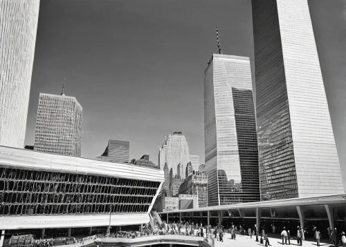 world trade center,hudson yards,1wtc,1 wtc,one world trade center,costanera center,ground zero,pudong,toronto city hall,wtc,9 11 memorial,calatrava,santiago calatrava,battery park,tall buildings,financial district,blackandwhitephotography,skyscapers,international towers,freedom tower,Illustration,Paper based,Paper Based 22