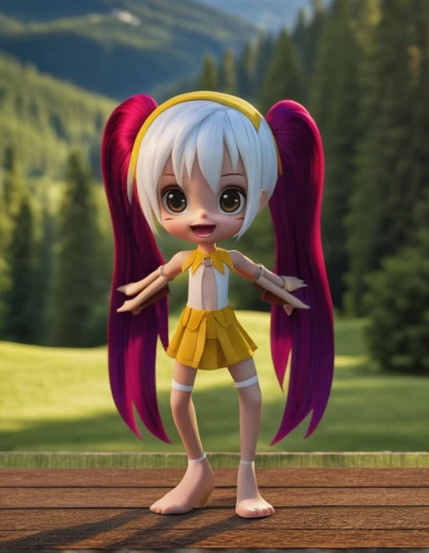 anime 3d,chibi girl,3d model,character animation,3d figure,chibi,3d rendered,ako,3d render,ashitaba,scandia gnome,cute cartoon character,animated cartoon,papirika,female doll,cloth doll,wooden doll,child fairy,acerola,doll figure,Photography,General,Realistic