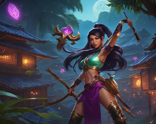 monsoon banner,background ivy,oriental princess,wuchang,the enchantress,ying,sorceress,mulan,honolulu creeper,elza,diwali banner,dusk background,jasmine,show off aurora,jasmine blossom,druid,nami,tiber riven,ephedra,xiaochi,Illustration,Realistic Fantasy,Realistic Fantasy 22