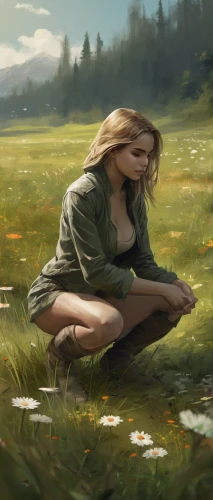 meadow,girl lying on the grass,jessamine,clover meadow,croft,summer meadow,prairie,dandelion meadow,girl picking flowers,arnica,dandelion field,digital painting,wild meadow,small meadow,green meadow,mirror in the meadow,in the tall grass,meadow clover,world digital painting,meadow play,Conceptual Art,Fantasy,Fantasy 02