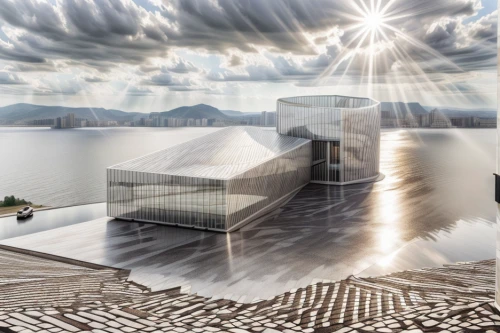 futuristic art museum,cube stilt houses,niterói,elbphilharmonie,soumaya museum,lago di lugano,cube sea,solar cell base,saltworks,virtual landscape,the third largest salt lake in the world,archidaily,mirror house,panoramical,water cube,sewol ferry,salt farming,cubic house,chancellery,opera house