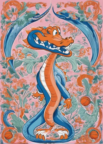 chinese dragon,barongsai,bhutan,khokhloma painting,painted dragon,vajrasattva,koi,白斩鸡,dragon li,dinokonda,kimono fabric,sarong,mantra om,alligator,gator,thai pattern,oriental painting,kokopelli,om,bengalenuhu,Conceptual Art,Fantasy,Fantasy 24